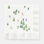 Freeride Alpiene Skiers Skiing Ski Skis Art Party Servet (Voorkant)