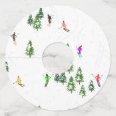 Freeride Alpiene Skiers Skiing Ski Skis Art Party Wijnglaslabel (Achterkant)