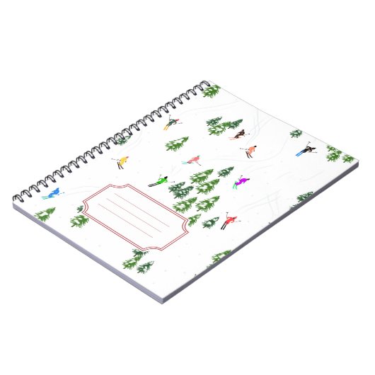 Freeride Alpine Skiers Skiing Name Sticker Notitieboek (Linkerzijde)