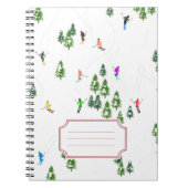 Freeride Alpine Skiers Skiing Name Sticker Notitieboek (Voorkant)