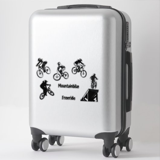 Freeride Mountain Bike Silhouette of Mountainbiker Sticker (Koffer)