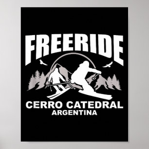 Freeride skiën cerro catedral argentina  poster
