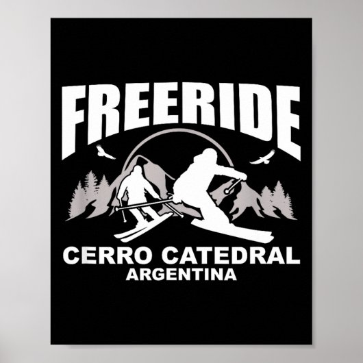 Freeride skiën cerro catedral argentina poster (Voorkant)