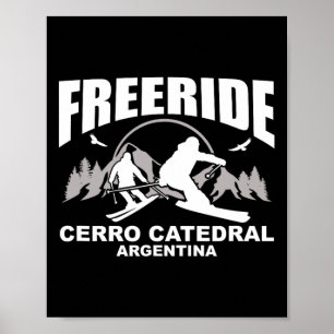 Freeride-skiën Cerro Catedral Argentinië  Poster