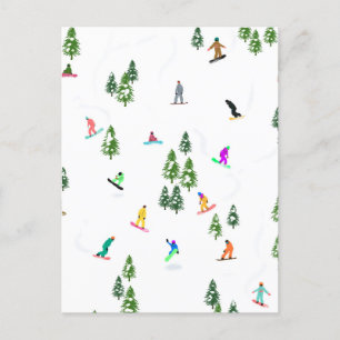 Freeride Snowboard Snowboarder Snowboarding Briefkaart