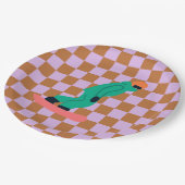 Freeride Snowboarder Green Suit Gecontroleerd Papieren Bordje (Gekanteld)