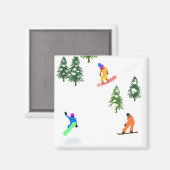 Freeride snowboarder snowboarden magneet (Voorkant / Achterkant)