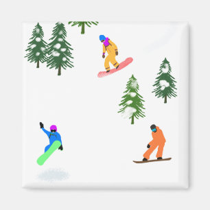 Freeride snowboarder snowboarden magneet