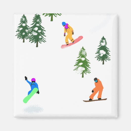 Freeride snowboarder snowboarden magneet (Voorkant)