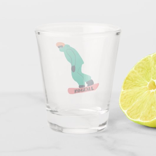 Freeride snowboarder snowboarden shot glas (Achterkant)