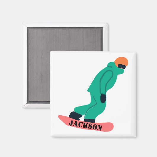 Freeride snowboarder snowboarden stencil magneet (Voorkant / Achterkant)
