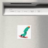 Freeride snowboarder snowboarden stencil magneet (Insitu (Vaatwasser))