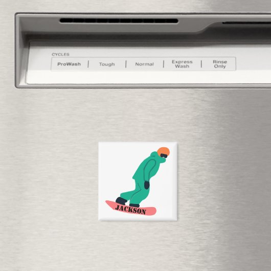 Freeride snowboarder snowboarden stencil magneet (Insitu (Vaatwasser))