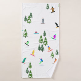 Freeride Snowboarder Snowboarding Illustratie Badhanddoek