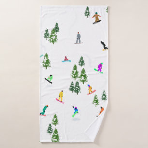 Freeride Snowboarder Snowboarding Illustratie Badhanddoek