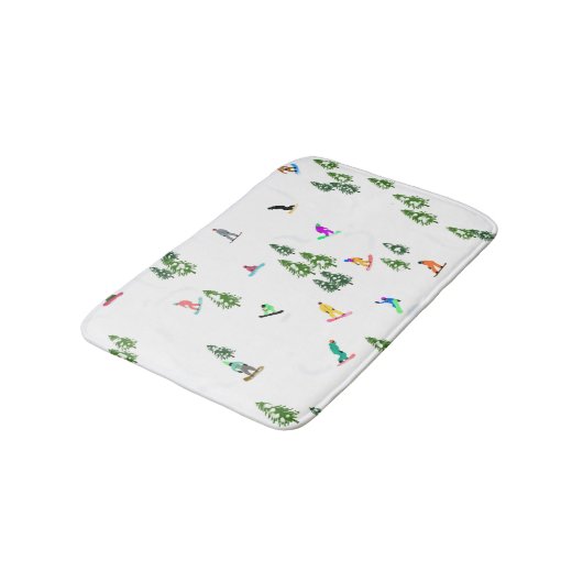 Freeride Snowboarder Snowboarding Illustratie Badmat (Gekanteld)