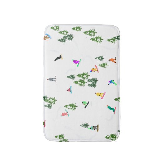 Freeride Snowboarder Snowboarding Illustratie Badmat (Voorkant Verticaal)