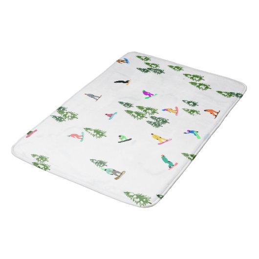 Freeride Snowboarder Snowboarding Illustratie Badmat (Gekanteld)