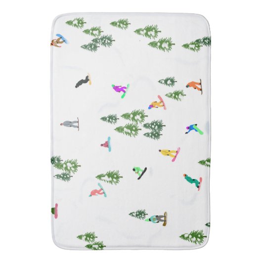 Freeride Snowboarder Snowboarding Illustratie Badmat (Voorkant Verticaal)