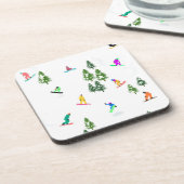 Freeride Snowboarder Snowboarding Illustratie Bier Onderzetter (Linkerzijde)