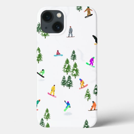 Freeride Snowboarder Snowboarding Illustratie Case-Mate iPhone Case (Achterkant)