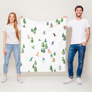 Freeride Snowboarder Snowboarding Illustratie Fleece Deken