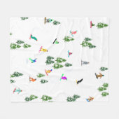 Freeride Snowboarder Snowboarding Illustratie Fleece Deken (Voorkant (Horizontaal))