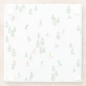 Freeride Snowboarder Snowboarding Illustratie Glazen Onderzetter (Achterkant)