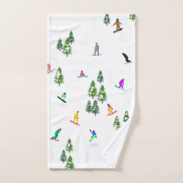Freeride Snowboarder Snowboarding Illustratie Handdoek