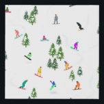 Freeride Snowboarder Snowboarding Illustratie Imitatie Canvas Print<br><div class="desc">Koel-witte illustratiekunst met kleurrijke sneeuwboarders,  sneeuwboarden in bergen onder pijnbomen,  sparren,  vette bomen op vers sneeuwpoeder. Snowboard en xmas buitensport in een winterbos. Snowboarder giften. Snowboardkerstdecor.</div>