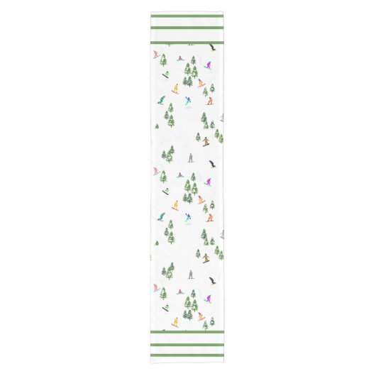 Freeride Snowboarder Snowboarding Illustratie Korte Tafelloper (Voorkant)