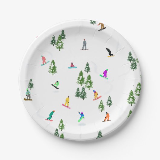 Freeride Snowboarder Snowboarding Illustratie Papieren Bordje (Voorkant)