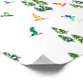 Freeride Snowboarder Snowboarding Illustratie Poster (Hoek)