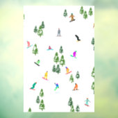 Freeride Snowboarder Snowboarding Illustratie Raamsticker (Vel 3)