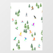 Freeride Snowboarder Snowboarding Illustratie Raamsticker (Vel)