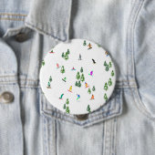 Freeride Snowboarder Snowboarding Illustratie Ronde Button 4,0 Cm (In situ)