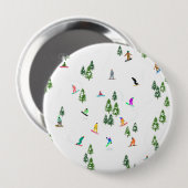 Freeride Snowboarder Snowboarding Illustratie Ronde Button 4,0 Cm (Voorkant /achterkant)