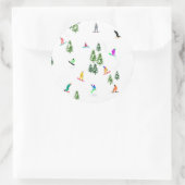 Freeride Snowboarder Snowboarding Illustratie Ronde Sticker (Tas)