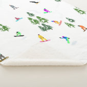 Freeride Snowboarder Snowboarding Illustratie Sherpa Deken (3/4)