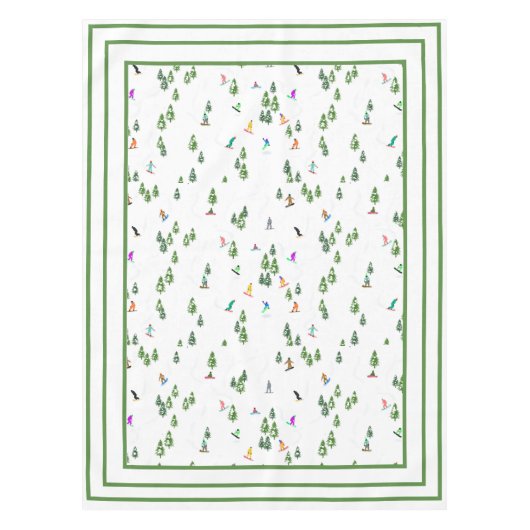 Freeride Snowboarder Snowboarding Illustratie Tafelkleed (Voorkant)