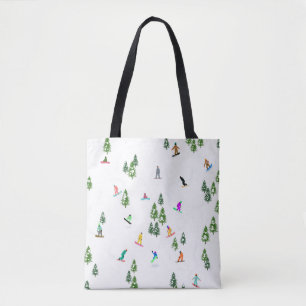 Freeride Snowboarder Snowboarding Illustratie Tote Bag