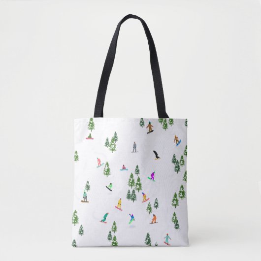 Freeride Snowboarder Snowboarding Illustratie Tote Bag (Voorkant)