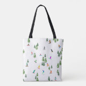Freeride Snowboarder Snowboarding Illustratie Tote Bag (Achterkant)