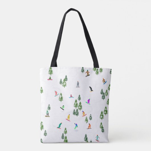 Freeride Snowboarder Snowboarding Illustratie Tote Bag (Achterkant)