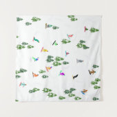 Freeride Snowboarder Snowboarding Illustratie Wandkleed (Voorkant (horizontaal))