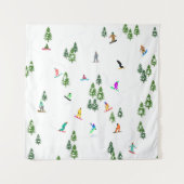 Freeride Snowboarder Snowboarding Illustratie Wandkleed (Voorkant)