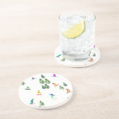 Freeride Snowboarder Snowboarding Illustratie Zandsteen Onderzetter (Zijkant)