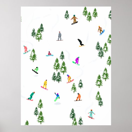 Freeride Snowboarders Snowboarding Winter Poster (Voorkant)