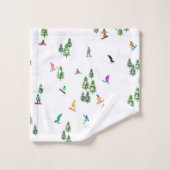 Freeride Snowboarders Snowboardontwerp Bad Handdoek (Wasdoekje)