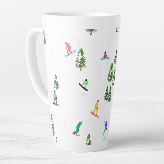 Freeride Snowboarders Snowboardontwerp Latte Mok (Linkerhoek)